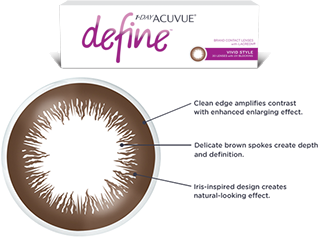 J&J 1 Day Acuvue Define Vivid Brown Style 30 Pack