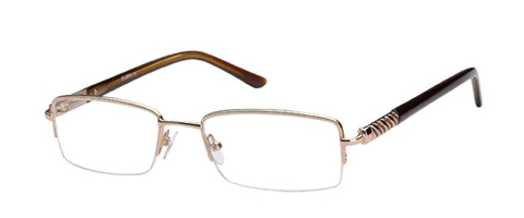 Kubni Ladies Semi-Rimless Bronze Rhinestone Frames